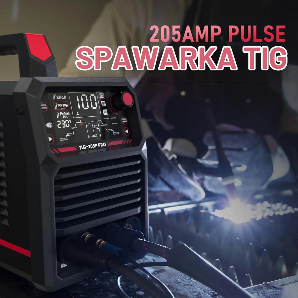 YESWELDER Spawarka TIG 200A, 3 w 1 MMA/DC TIG/PULS TIG 230V