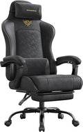 SONGMICS Fotel gamingowy, krzesło biurowe, ergonomiczny, podnóżek