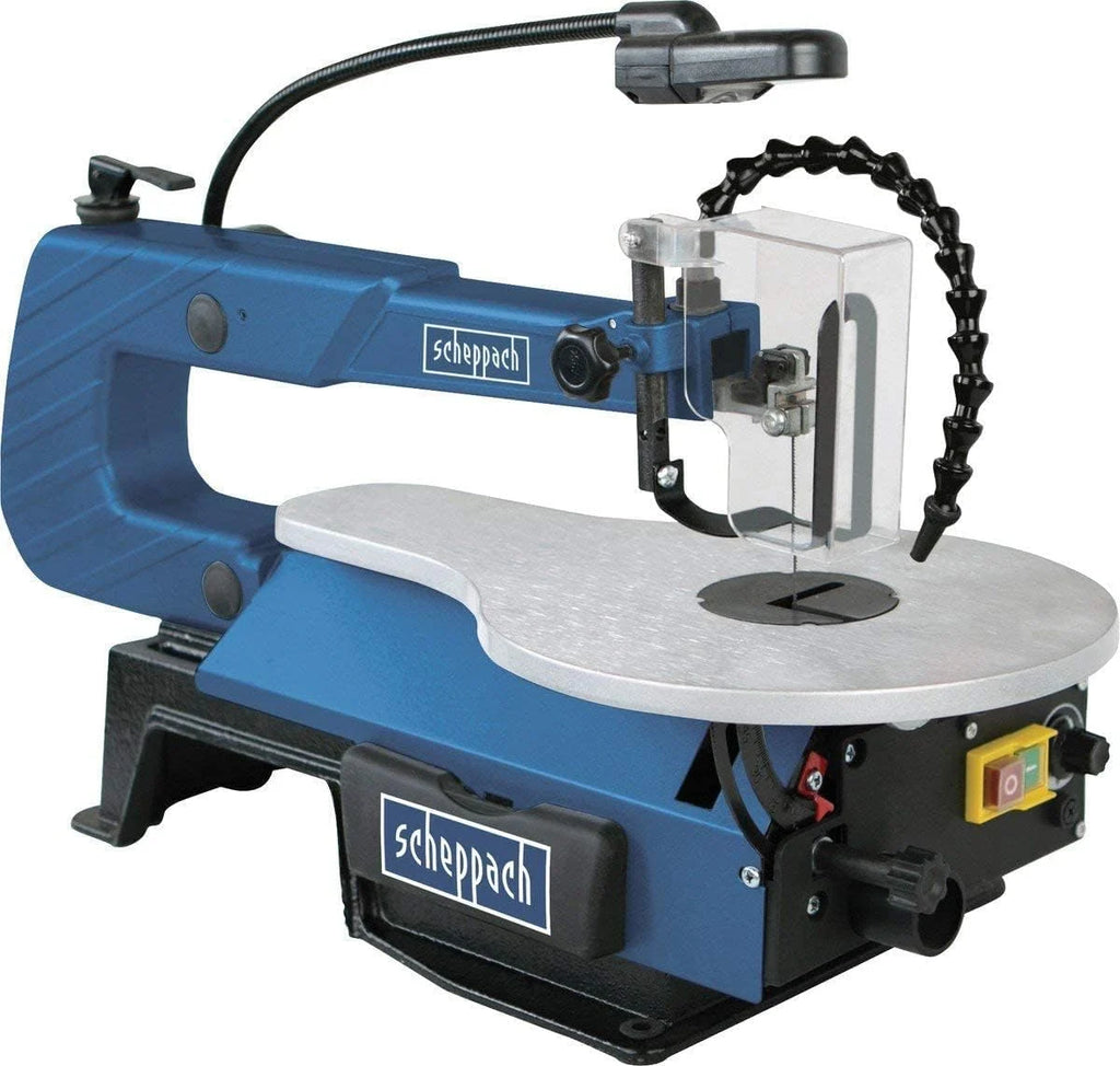 Scheppach Wyrzynarka SD1600 V, piła modelowa z wydajnym silnikiem 120 W, wysokość przejścia 50 mm i elastyczną dyszą dmuchawy
