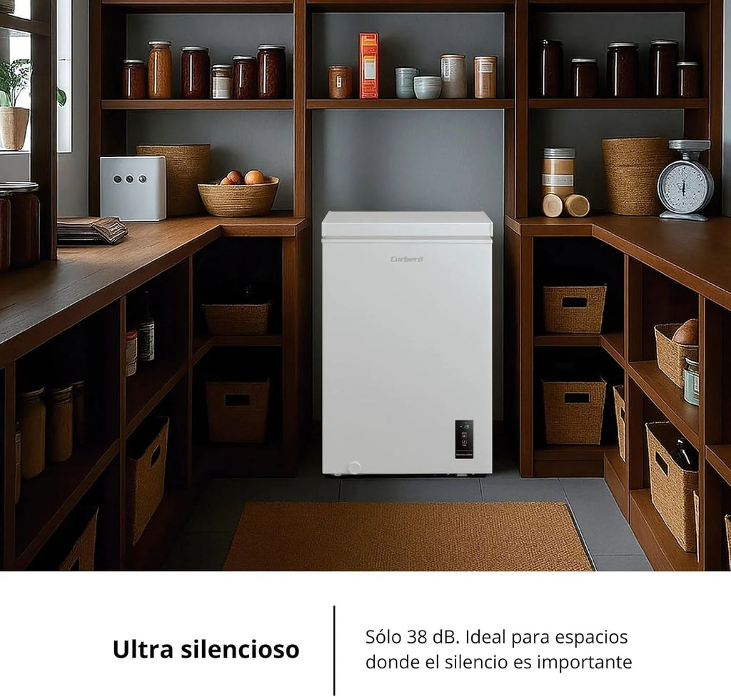 Skrzynia z zamrażarką CCHM1006M, 85 x 55 x 52 cm, pojemność 99 l, podwójny system, super zamrażanie, sterowanie z wyświetlaczem, 1 kosz, kolor biały