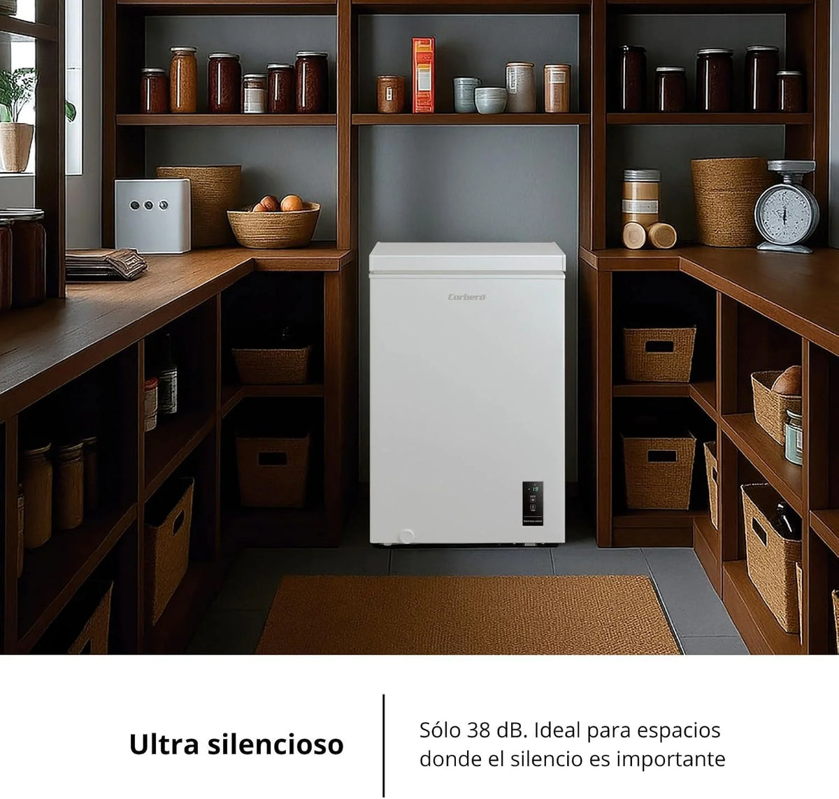 Skrzynia z zamrażarką CCHM1006M, 85 x 55 x 52 cm, pojemność 99 l, podwójny system, super zamrażanie, sterowanie z wyświetlaczem, 1 kosz, kolor biały