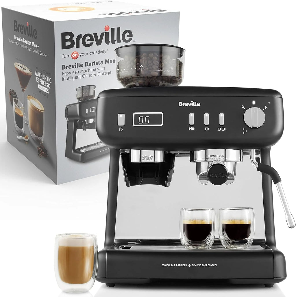 Breville Barista Max+ Ekspres do Kawy z Młynkiem, Czarny, 1555W 15 Barów