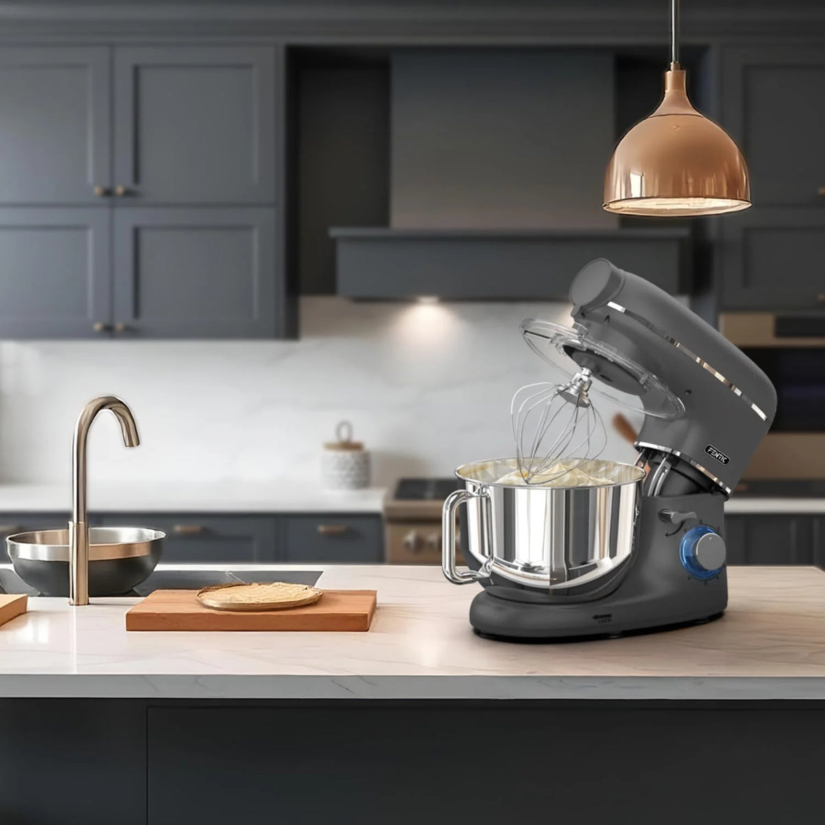 Robot kuchenny 2000 W, robot kuchenny, procesor żywności, miska do mieszania 6,2 l, w zestawie maszynka do mielenia mięsa, blender i dodatkowe akcesoria (Antracytowy)