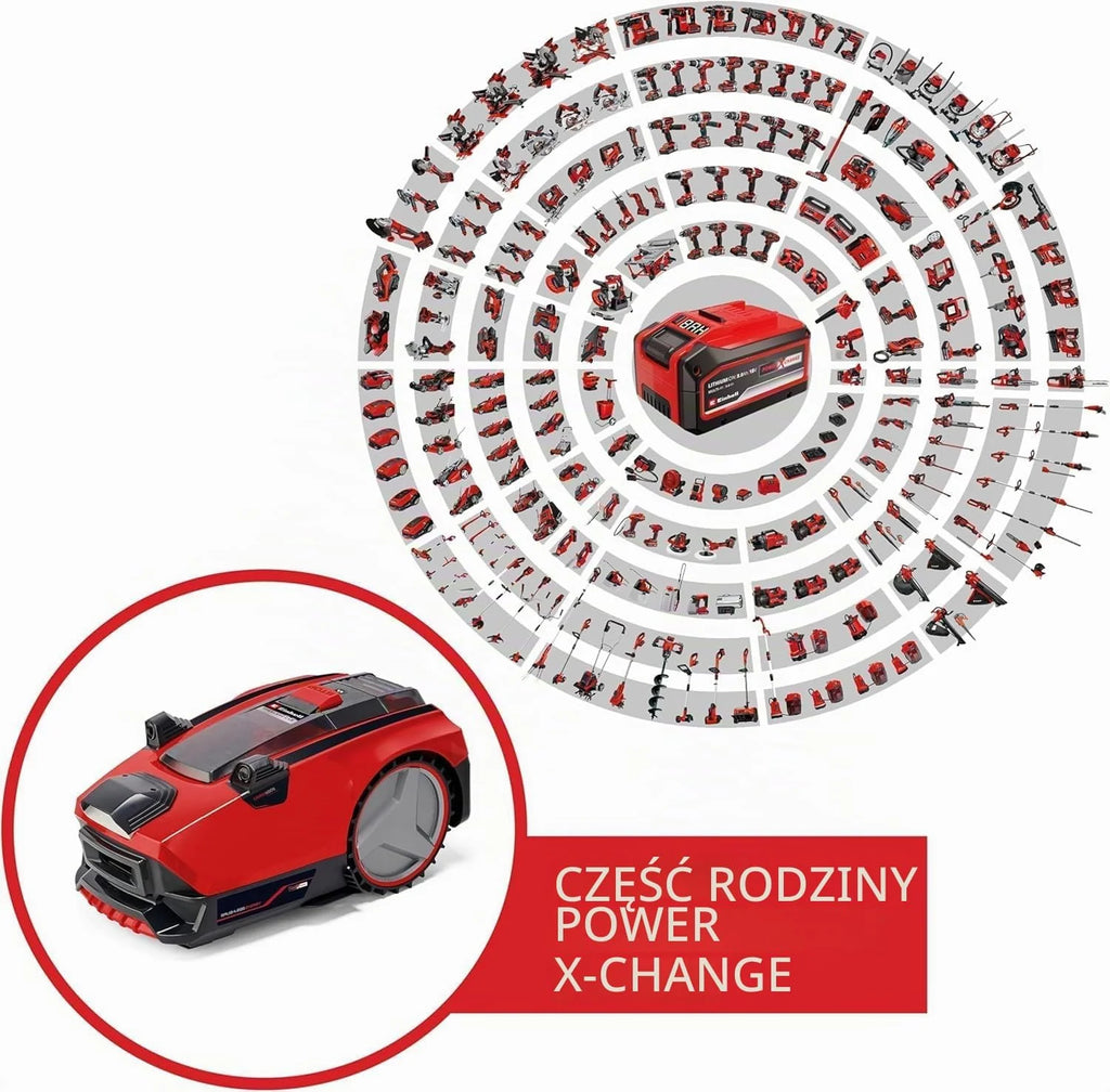 Einhell Freelxo Cam 500 Power X-Change Robot Koszący, Czerwony, 18 cm