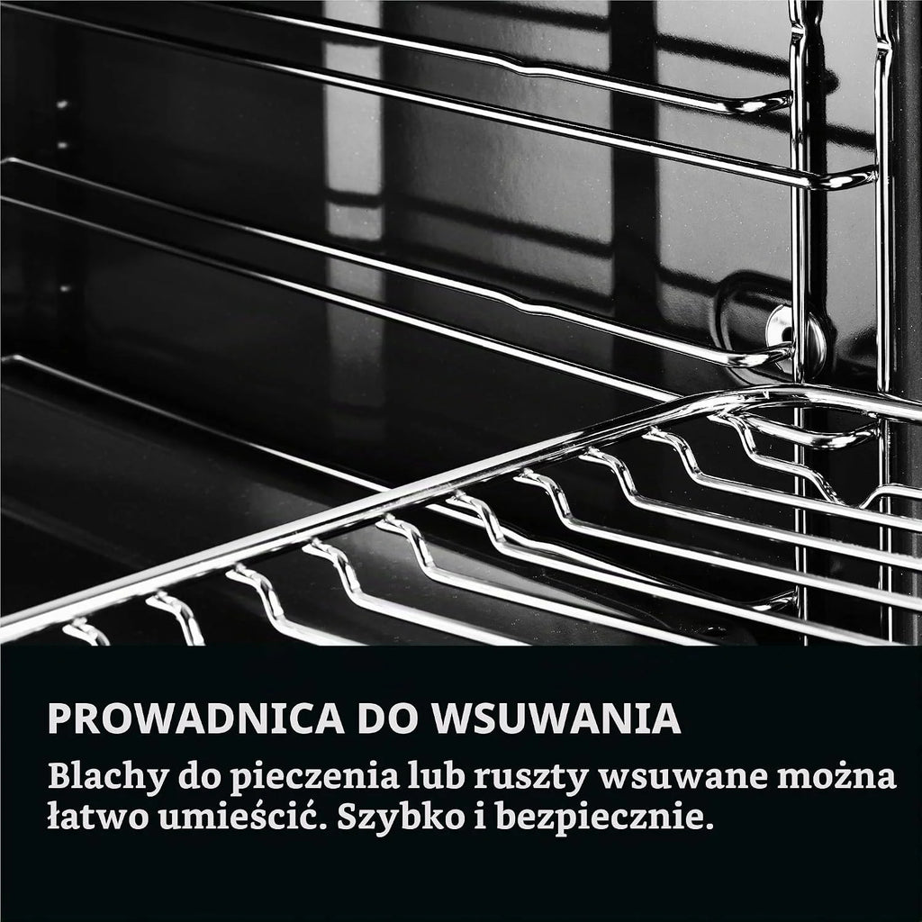 AEG Piekarnik do zabudowy/seria 5 pierścieniowe gorące powietrze: równomierne rezultaty gotowania na 3 poziomach/piroliza samooczyszczanie/45 programów automatycznych/wyświetlacz dotykowy LED/szybkie