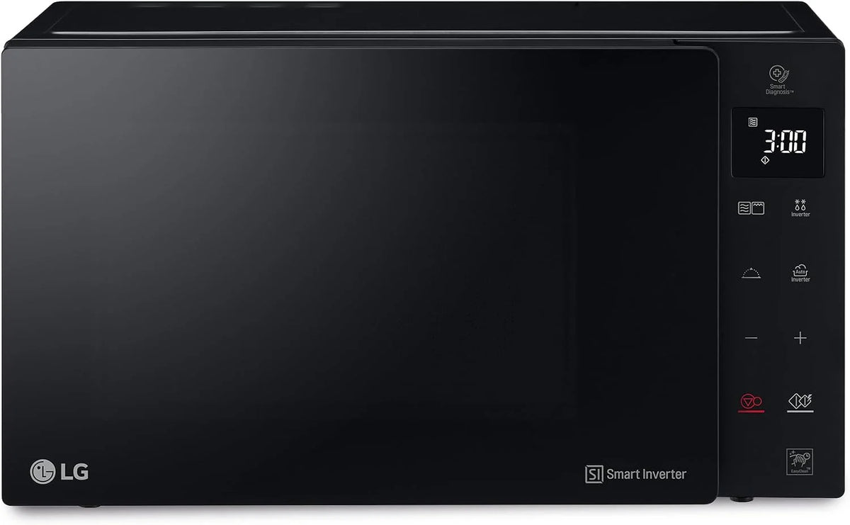 LG MH6535GDS Kuchenka mikrofalowa z grillem i inteligentnym falownikiem, 25 l, 1000 W, grill 900 W, automatyczne programy, Easy Clean, czarna