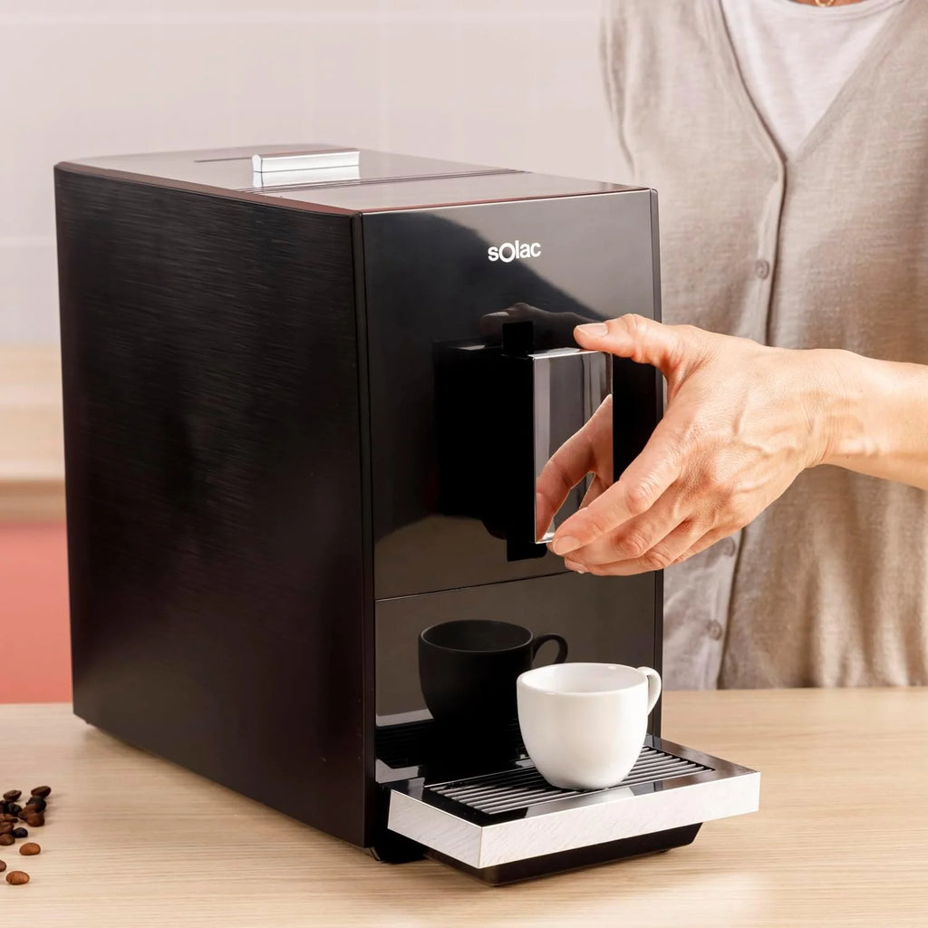 Solac - Super automatyczny ekspres do kawy 1350 W | 19 barów | Espresso i Latte | 4 Predefiniowane menu | Wyświetlacz cyfrowy | Automatyczne czyszczenie | Kawa z wbudowanym młynkiem | Ogrzewanie