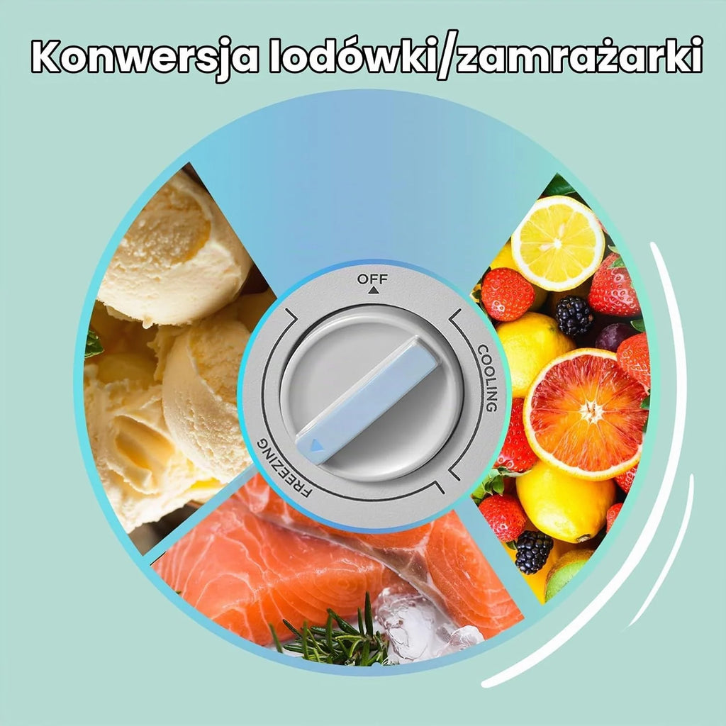 Comfee ' RCC102WH2EU(E) Wolnostojąca zamrażarka skrzyniowa 99L, konwertowalna do zamrażarki/lodówki, inwerter, 4 gwiazdki, nadaje się do garaży, biała [klasa energetyczna E]