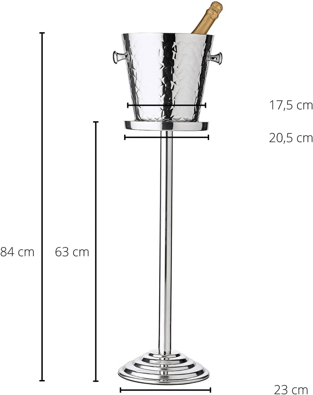EDZARD Cooler do wina Capri ze stojakiem (Ø 22 cm, H 83 cm), wzorzysty