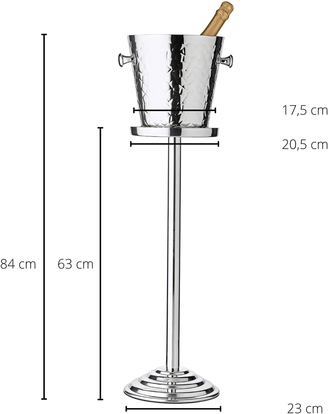 EDZARD Cooler do wina Capri ze stojakiem (Ø 22 cm, H 83 cm), wzorzysty