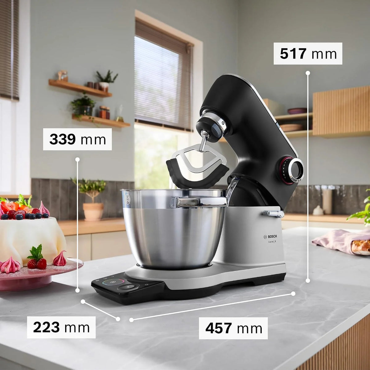 Bosch Serie 8 Robot kuchenny 1800 W, MUMS8ZS00, czarno-srebrny