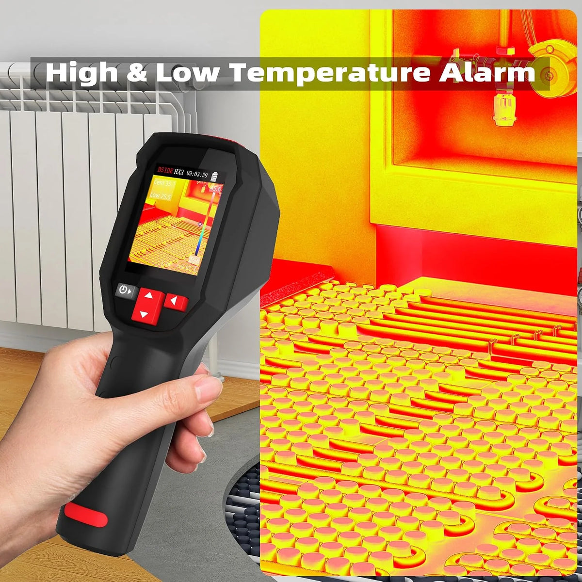 BSIDE HX3 Przenośna kamera termowizyjna 240x240 o wysokiej rozdzielczości Termiczna kamera 25Hz -20-550℃ Ładowalna kamera termowizyjna na podczerwień z 15 paletami kolorów do wykrywania wycieków wody