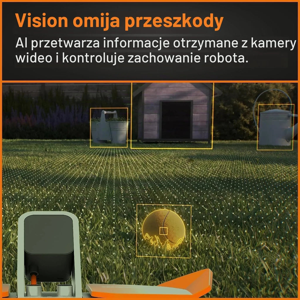 Worx Landroid Vision Robot Koszący, Czarny/Pomarańczowy, 1300 m²