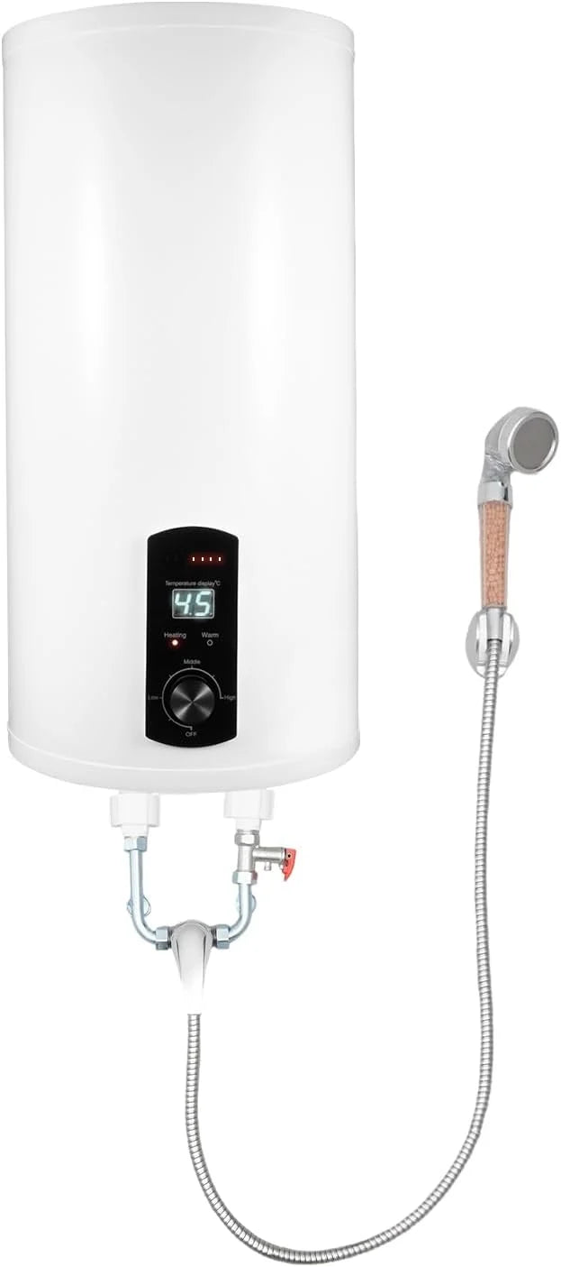Elektryczny zbiornik ciepłej wody, 220 V, 2000 W, 80 l, poziomy podgrzewacz wody, bojler z wyświetlaczem LED, 25-75℃, bojler ciepłej wody do kuchni, ogrodu, łazienki, przyczepy kempingowej