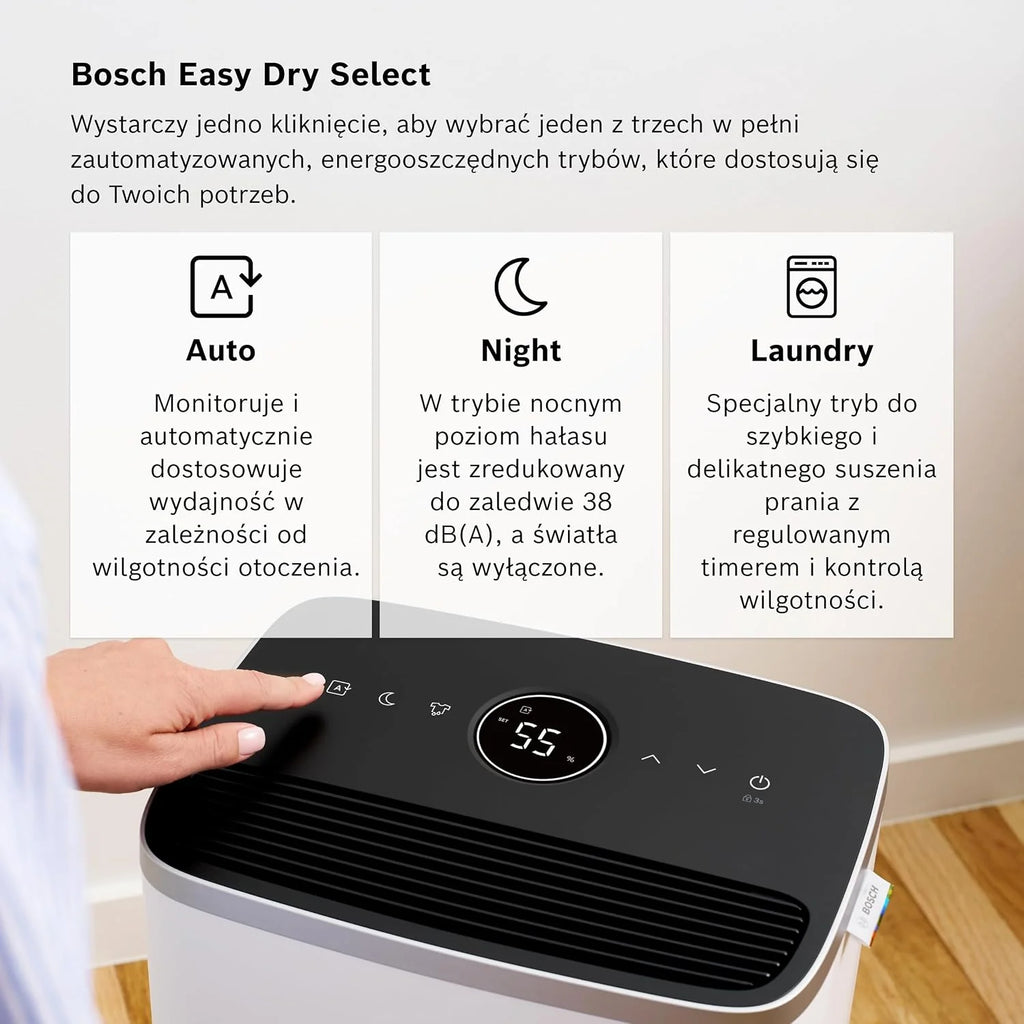 Bosch Dry 4000, Osuszacz powietrza, Do pomieszczeń o powierzchni do 33 m²