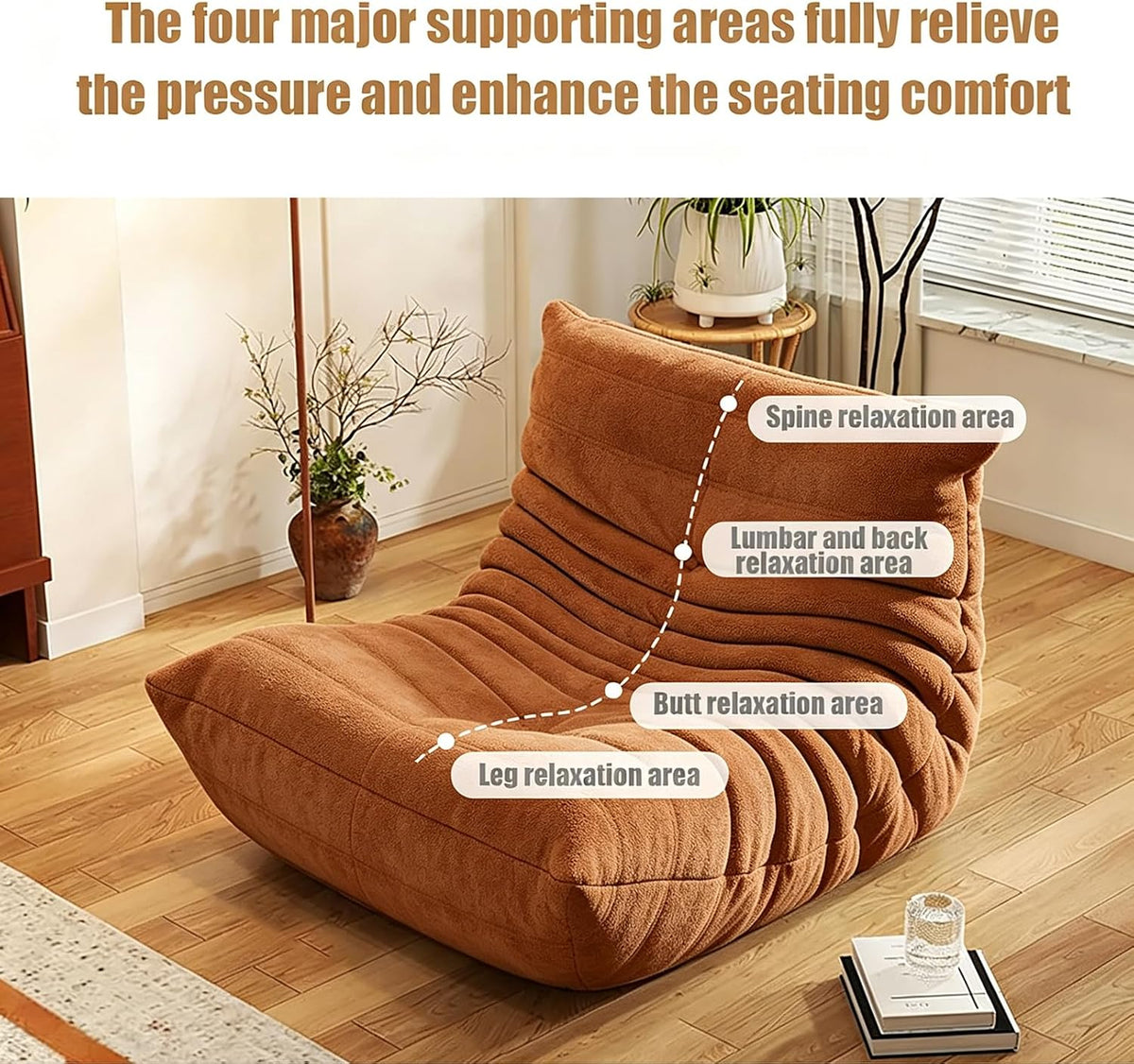 Togo krzesło kominkowe, narożny worek do siedzenia, wygodna kanapa na podłogę, ergonomiczny design, fotel wypoczynkowy, piankowa sofa, do salonu, sypialni, akademika, salonu, biura