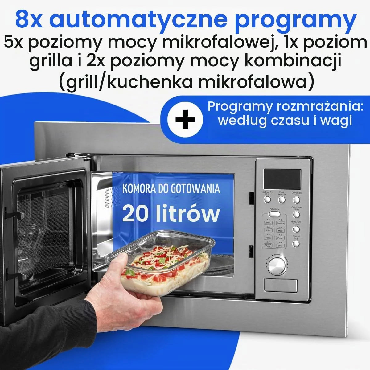 Bomann MWG 2215 EB Mikrofalówka zintegrowana z grillem / 20 l / 5 poziomów mocy mikrofalowej/1 poziom grilla, 2 poziomy mocy kombinowane (grill/kuchenka mikrofalowa), srebrna