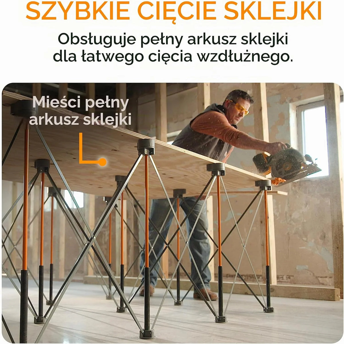 BORA Centipede CK15S składany kozioł roboczy i stół warsztatowy 122 × 244