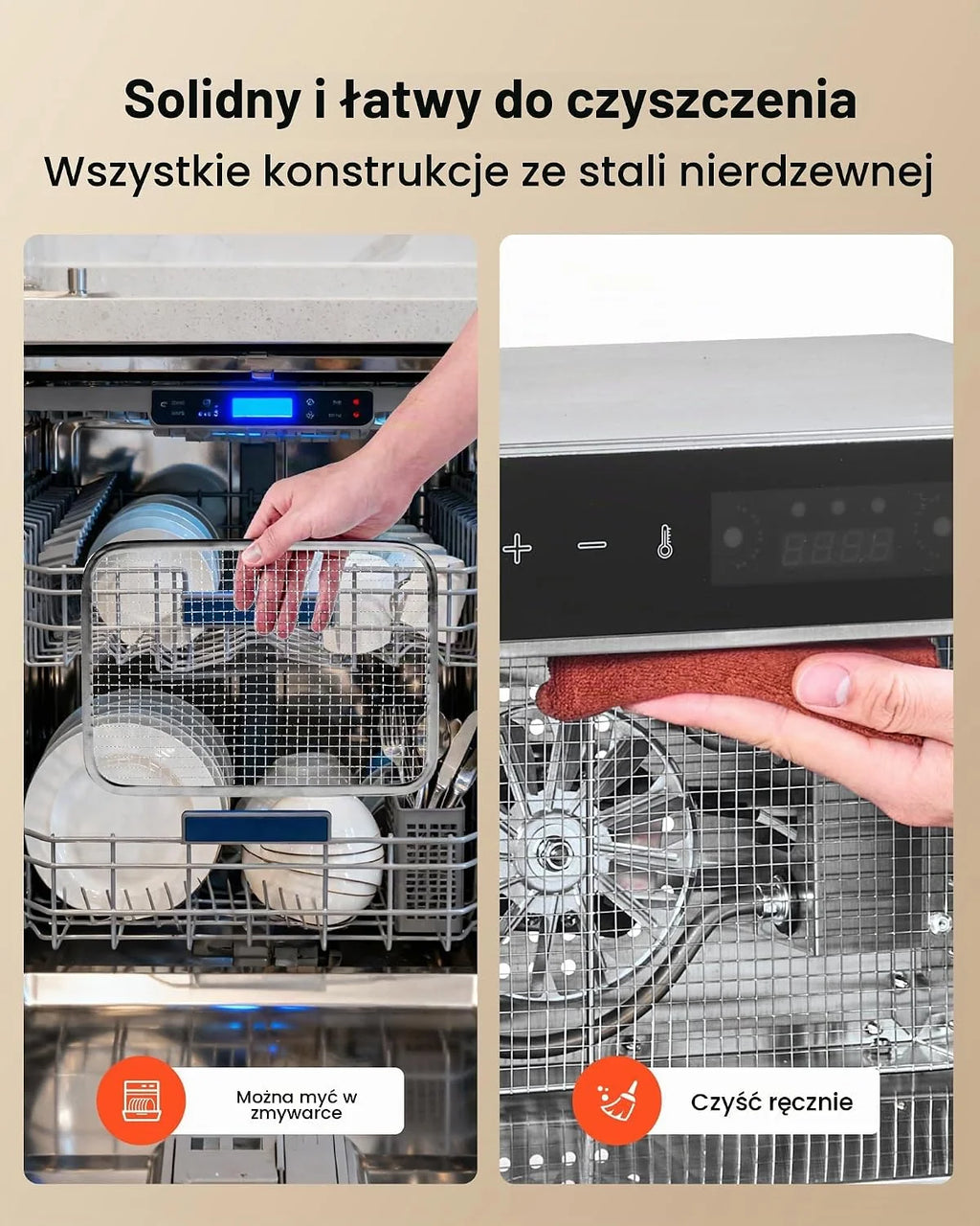 VEVOR Odwadniacz żywności 6 tacek ze stali nierdzewnej, elektryczna suszarka do żywności 400 W regulowana temperatura zegara, liofilizator do suszonego mięsa, owoców, warzyw, ziół