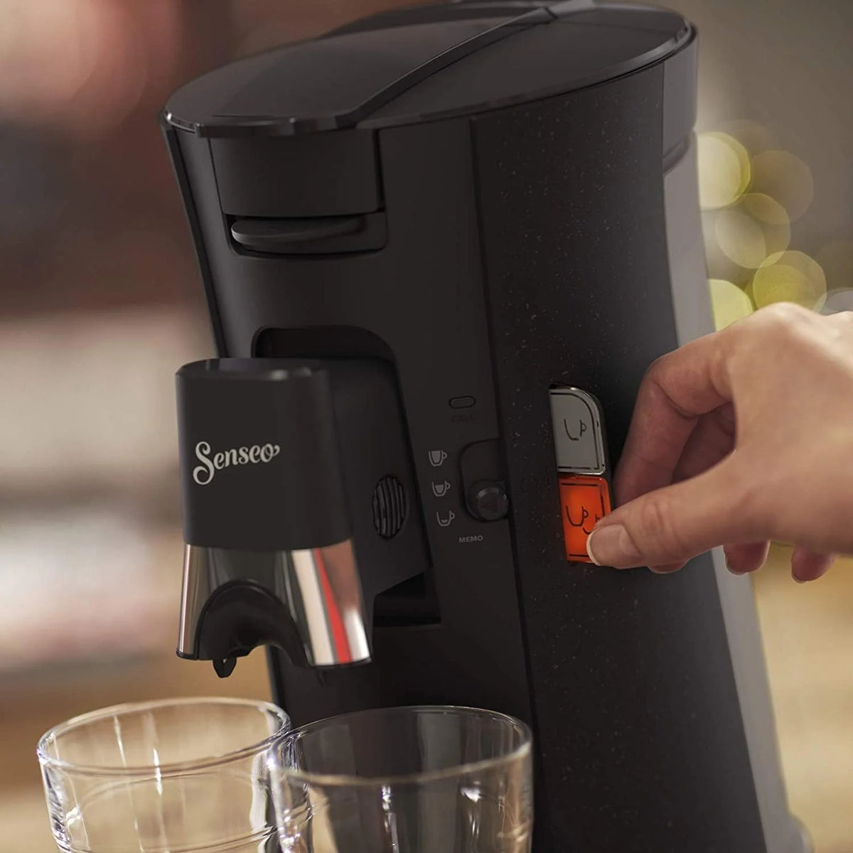 Philips Senseo Select Ekspres do kawy - wybór siły kawy Plus, technologia Crema Plus, zbiornik na wodę 0,9 l, oszczędzanie energii, funkcja dwóch filiżanek, funkcja memo, regulowany ustnik (CSA240/20)