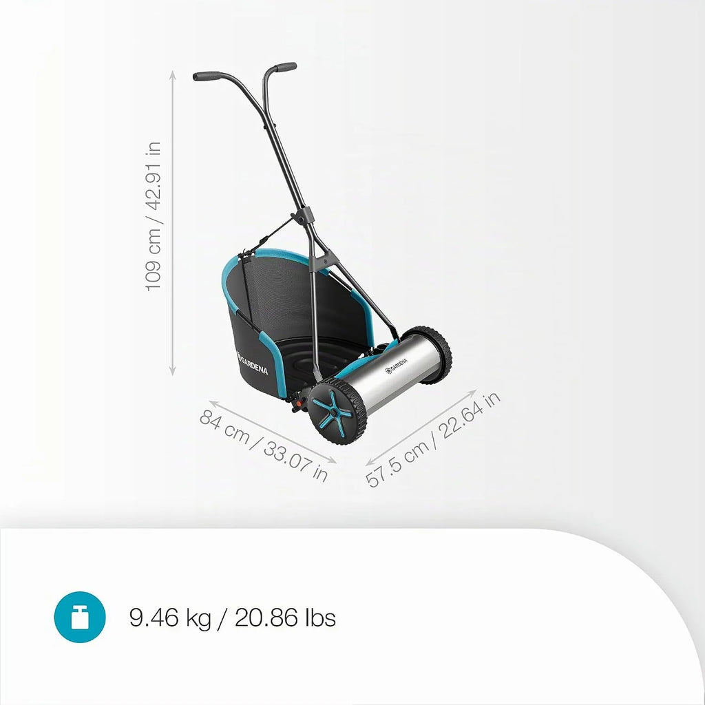 Gardena Ręczna Kosiarka Bębnowa Plus 400 Kosiarki Bębnowe Angielski Trawnik, Szerokość Robocza 40 cm, Brak Przewodu, z Koszem na Trawę, Trawniki do 250 M² (11765-20)