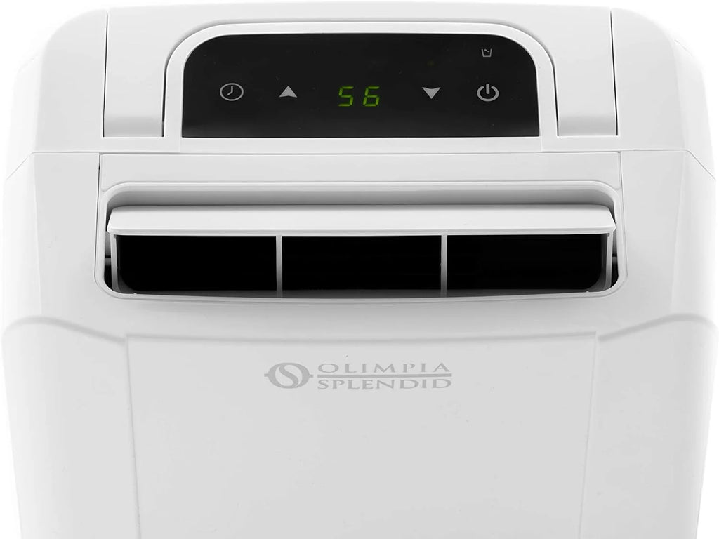 Olimpia Splendid Aquaria Slim 14 P Osuszacz Powietrza z Zdejmowany Zbiornik, Zegar, Czysty System a Naturalne Gas R290, 14 Litr Pojemność, Biały