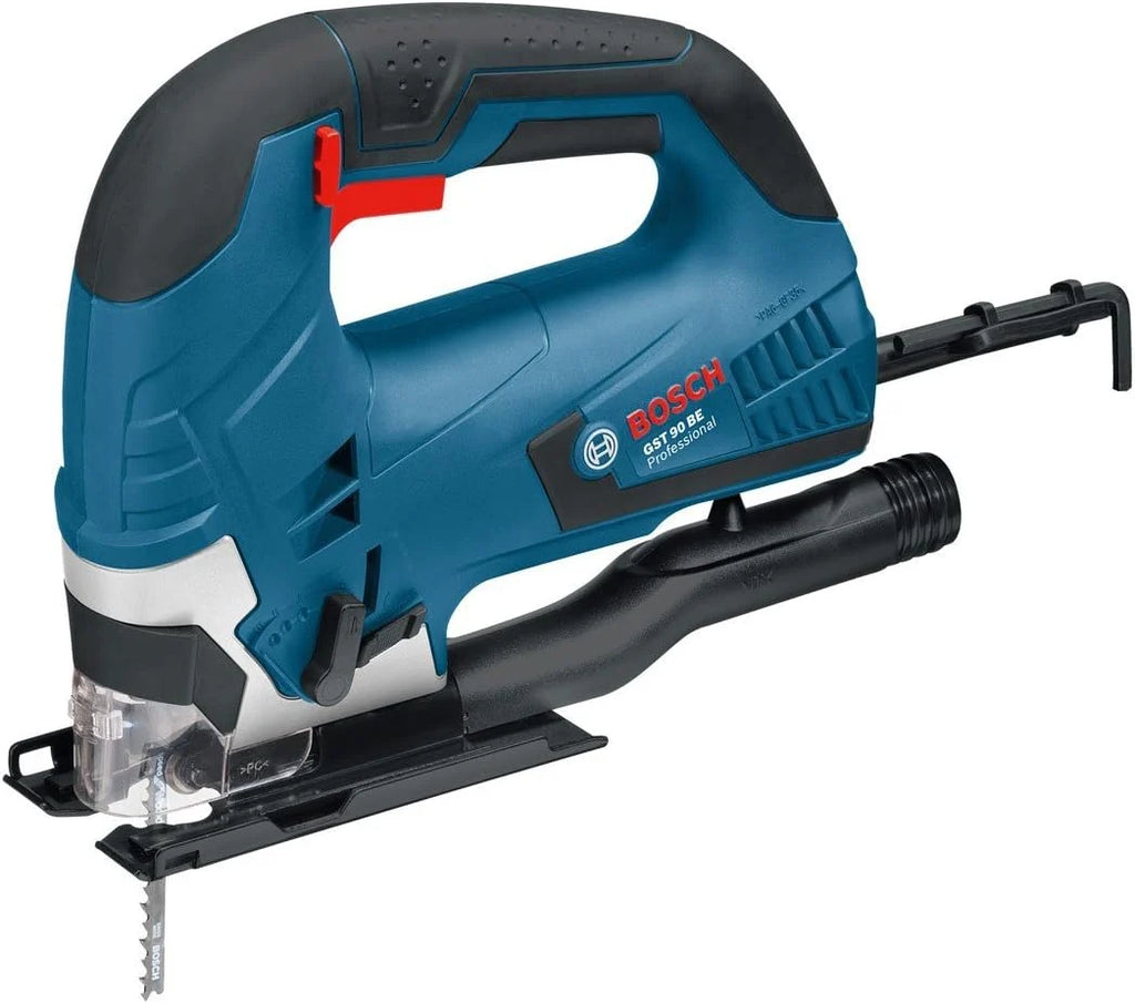 Bosch Professional Wyrzynarka GST 90 BE (w zestawie klucz imbusowy SW 5, 1 x brzeszczot do wyrzynarki T 144 D, zestaw do odsysania, walizka rzemieślnicza)