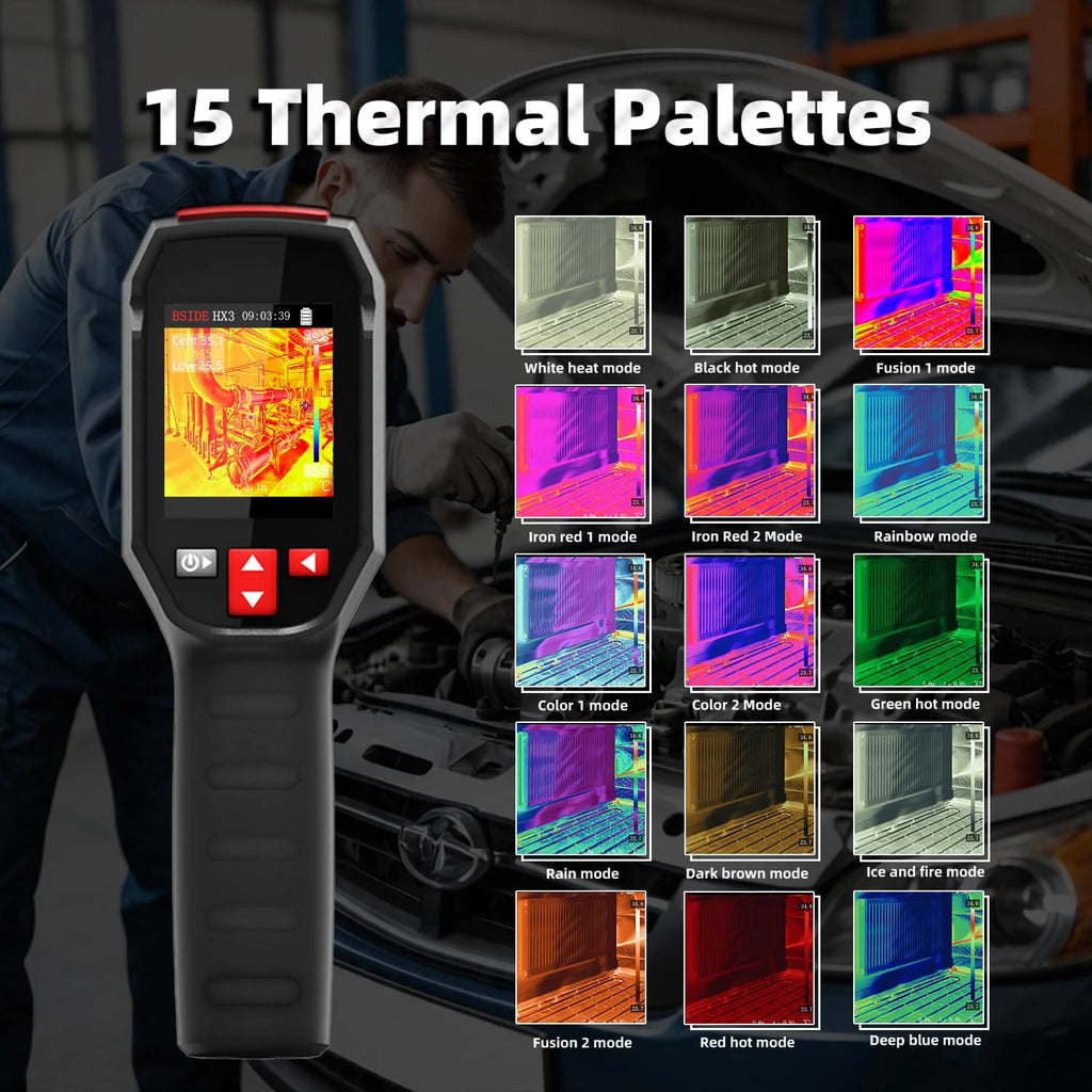 BSIDE HX3 Przenośna kamera termowizyjna 240x240 o wysokiej rozdzielczości Termiczna kamera 25Hz -20-550℃ Ładowalna kamera termowizyjna na podczerwień z 15 paletami kolorów do wykrywania wycieków wody