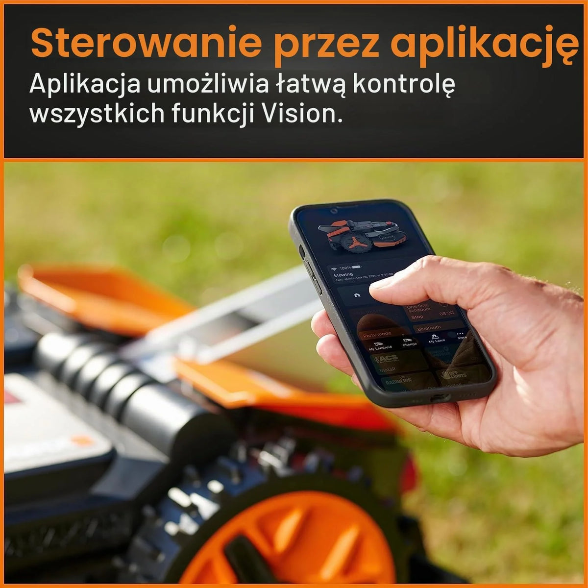 Worx Landroid Vision Robot Koszący, Czarny/Pomarańczowy, 1300 m²