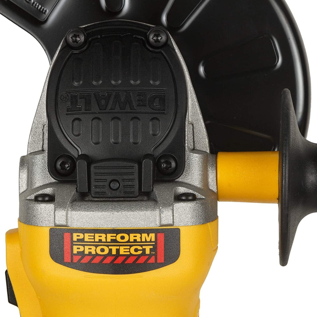 Dewalt DCG405P2 akumulatorowa szlifierka kątowa 18 V 125 mm (800 W, silnik bezszczotkowy, uzwojenia opancerzone z żywicy epoksydowej, sprzęgło elektroniczne i hamulec, w zestawie 2 x akumulatory 5,0