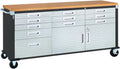 Seville Classics Ruchomy stół warsztatowy z 11 szufladami, 182,9 x 50,8 x 95,2 cm, grafitowy