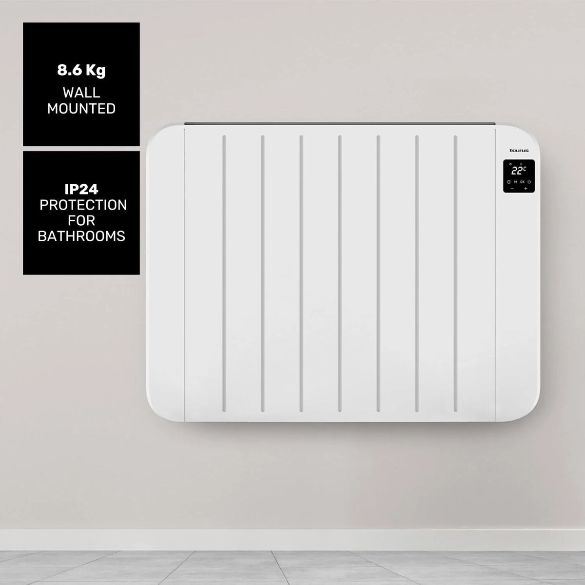 Taurus Grzejnik elektryczny Nepal 2000 | 10 elementów | 2000 W | ściana lub stopa | Regulowany termostat | Programowanie 24/7 | Wyświetlacz LCD | Cichy | Przycisk | Całkowite wyłączenie