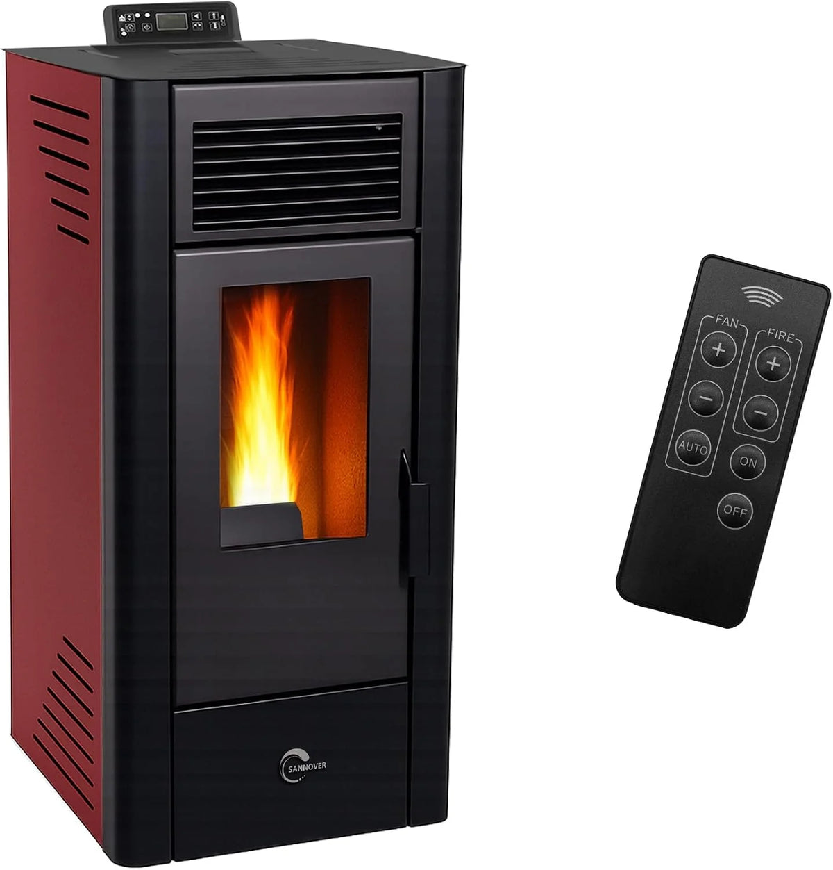 Piec na pellet powietrzny Anita 11,6 kW Bordeaux Sannover