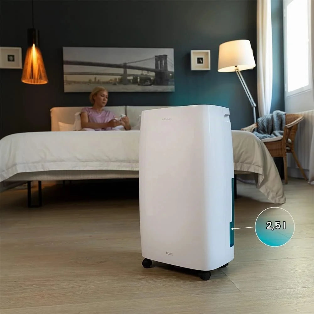 Cecotec Wydajny osuszacz BigDry 4000 Expert Connected 10L Pojemność 2,5L Sterowanie Wi-Fi Sterowanie dotykowe Wyświetlacz LED Zegar 24h 2 prędkości Wybór wilgotności