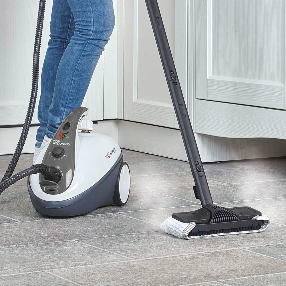 Polti Vaporetto Smart 30 S odkurzacz parowy ze zintegrowaną komorą na akcesoria, 3 bary, zabija 99,99%* wirusów, zarazków i bakterii, srebrny