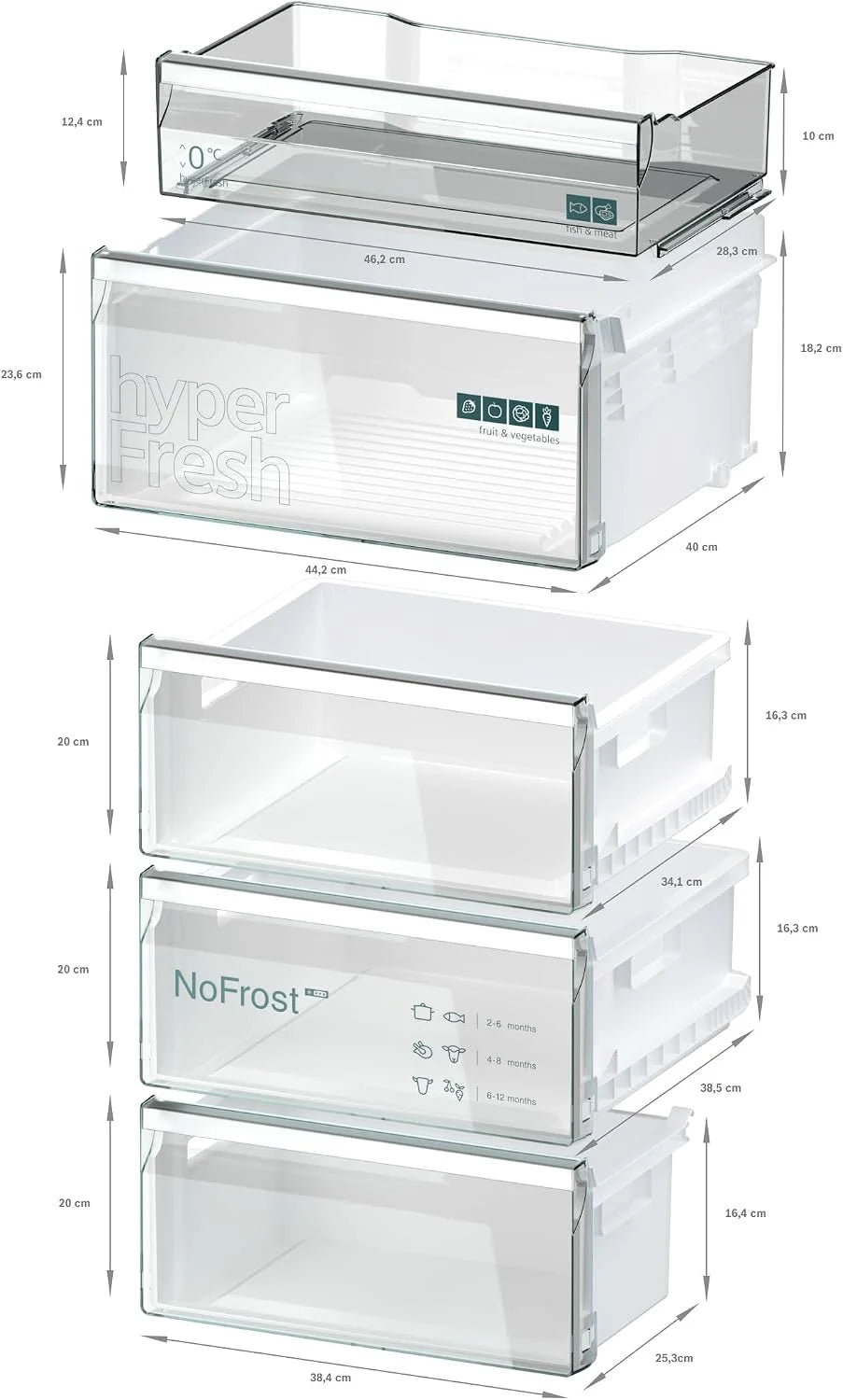Siemens iQ300 wolnostojąca lodówko-zamrażarka 186 x 60 cm, KG36NVIBG, chłodzenie 218 l i zamrażanie 103 l, całkowita noFrost, bezproblemowe umieszczenie, szuflada hyperFresh 0ºC, z powłoką