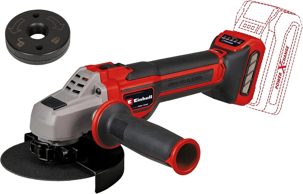 Einhell Professional akumulatorowa szlifierka kątowa TP-AG 18/125 CE Q Li Power X-Change (18V, Ø 125 mm, 33 mm gł. cięcia, bezszczotkowa, ukł. elektroniczny stałej częstotl., bez tarczy i akumulatora)