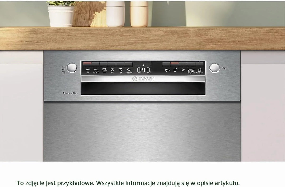 Bosch SPU4HMS10E, seria 4, inteligentna zmywarka do naczyń 45 cm, szuflada na sztućce, ekstra suszenie, SpeedPerfect Plus, higieniczne czyszczenie, asystent programowy, górny kosz z regulacją