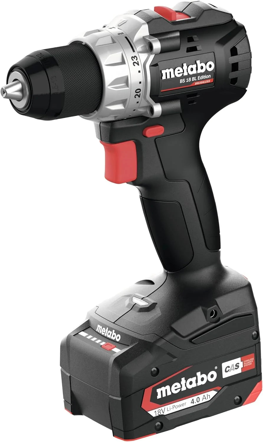 metabo Wiertarka akumulatorowa BS 18 BL Edition 18 V, CAS, moment obrotowy 60 Nm, średnica wiercenia 36 mm, bezszczotkowa, kompaktowa i wydajna, do precyzyjnego wiercenia i wkręcania, z akumulatorem