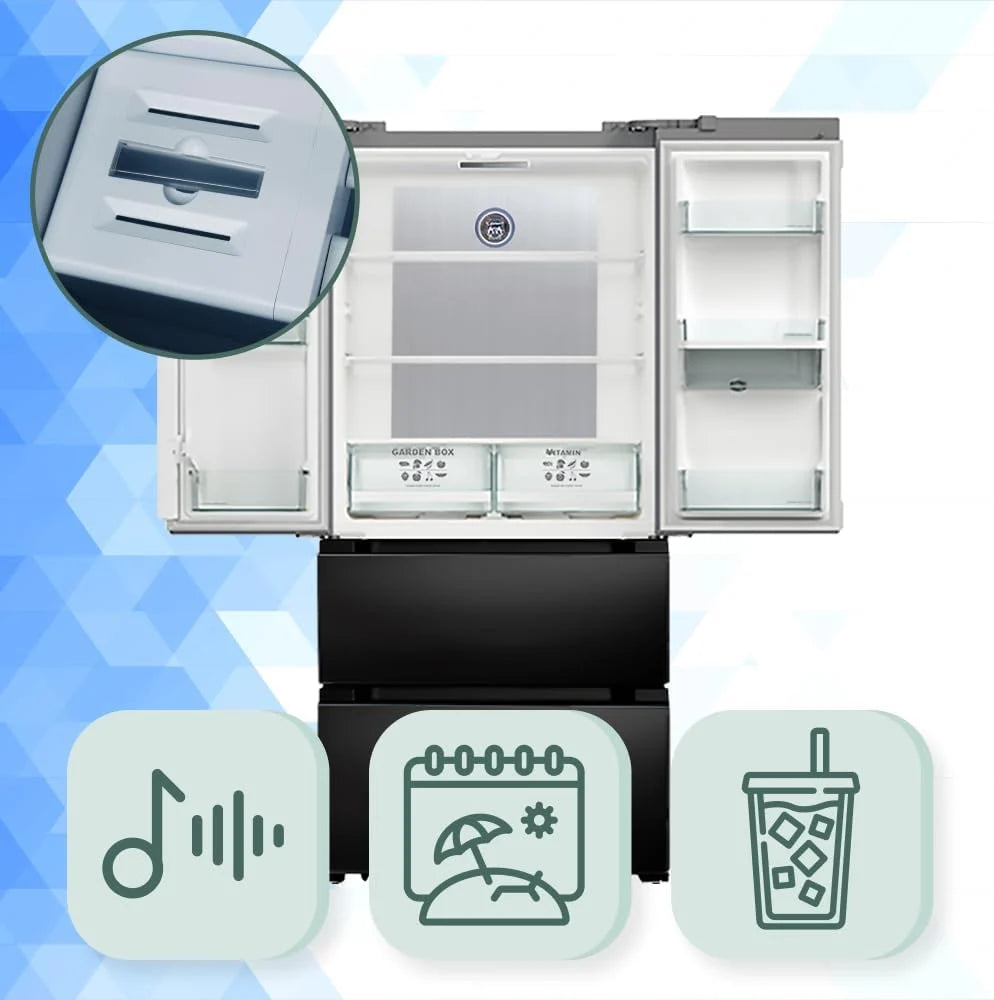 Kaiser Lodówka Side-by-Side KS 80420 RS czarna + IceBox | lodówko-zamrażarka | efekt Anti-Touch | No Frost | Cloud Fresh | dozownik wody | IceMaker | VitaminPLUS | Super Frost | 506 l