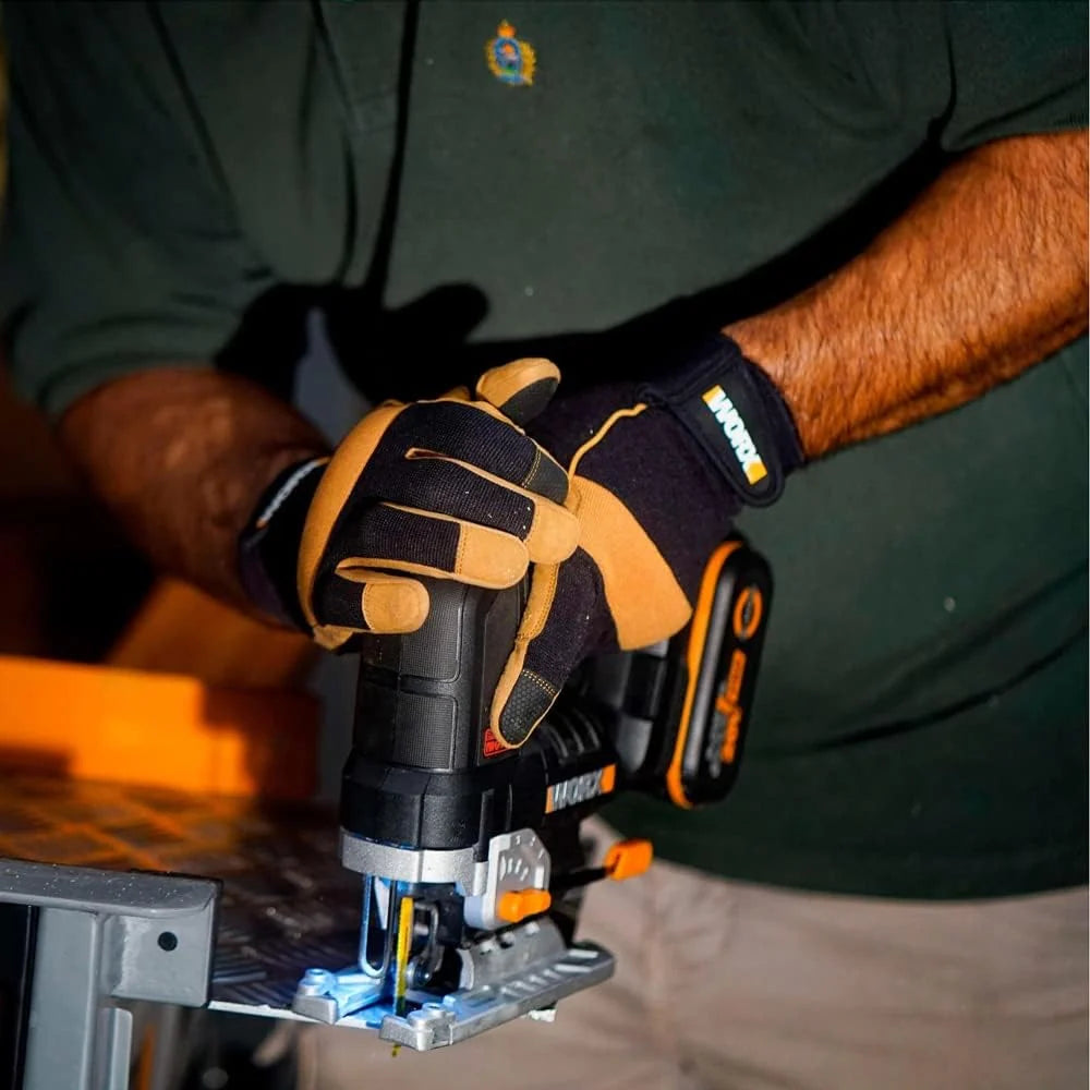 WORX Nitro WX542 akumulatorowa wyrzynarka wahadłowa 20 V, silnik bezszczotkowy, profesjonalna wyrzynarka z adapterem ssącym, idealna również do cięcia ukośnego, kompatybilna z PowerShare, z