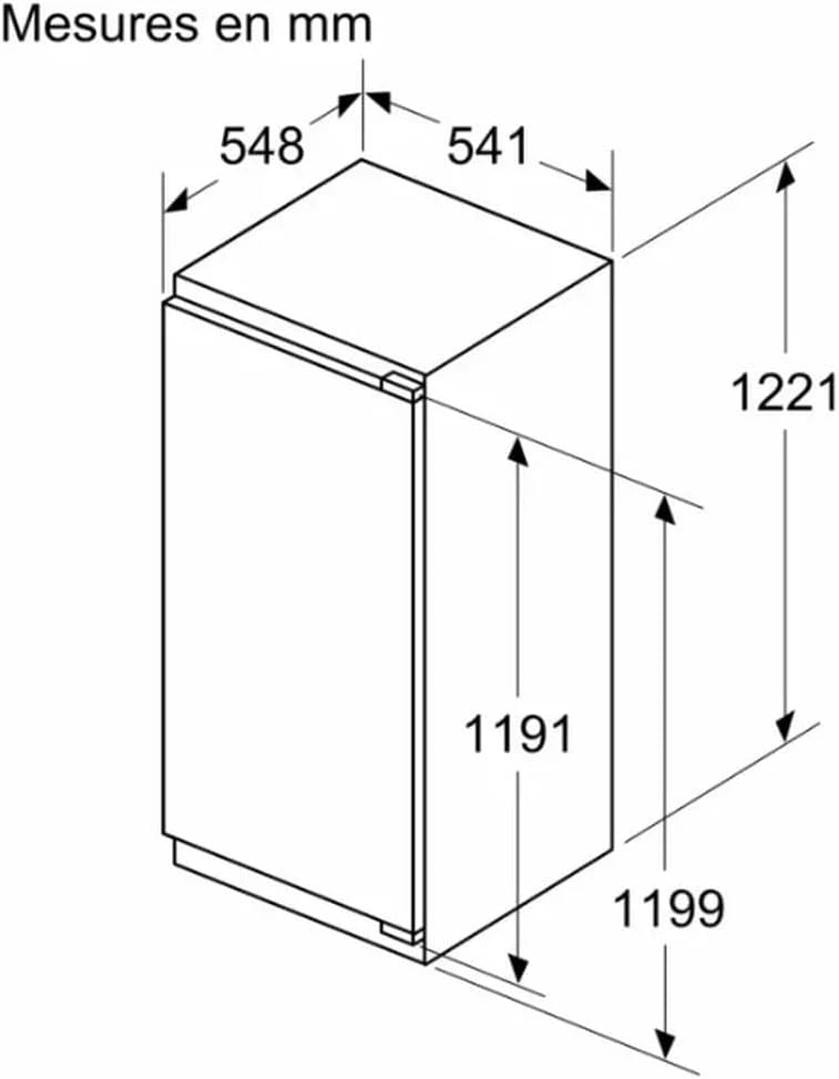 Siemens KI41RVFE0 iQ300 lodówka do zabudowy, wnęka 122,5 x 56 cm, płaski zawias, 204 l, oświetlenie LED, równomierne oświetlenie, freshBox do chrupiących owoców i warzyw