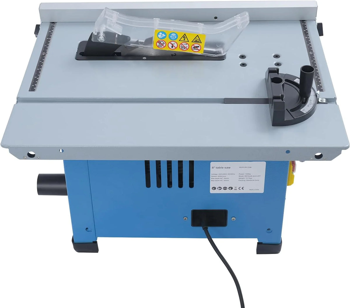 Mini stołowa pilarka tarczowa 1400 W, 4200 obr./min, z poszerzeniem stołu, cięcie 0-45° i głębokość cięcia 54 mm, piła tarczowa z brzeszczotem 210 mm do obróbki drewna i majsterkowiczów