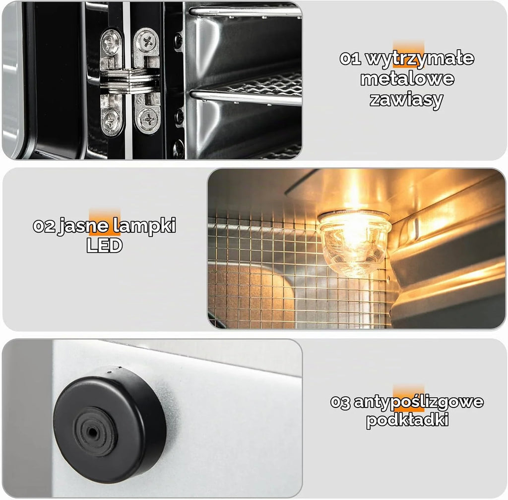 COSTWAY Suszarka do żywności 600W z 7 tacami ze stali nierdzewnej, z timerem 24h i temperaturą 30-75℃, suszarka do mięsa, warzyw i owoców, 34 x 40,5 x 32cm