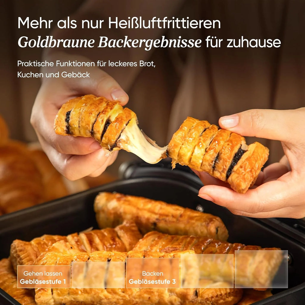 COSORI Frytkownica beztłuszczowa 9-w-1, Air Fryer XXL 6 l. Cichy silnik DC (5 prędkości), grill, pieczenie, fermentacja, suszenie, rozmrażanie, 87 przepisów, do 64% oszczędności energii