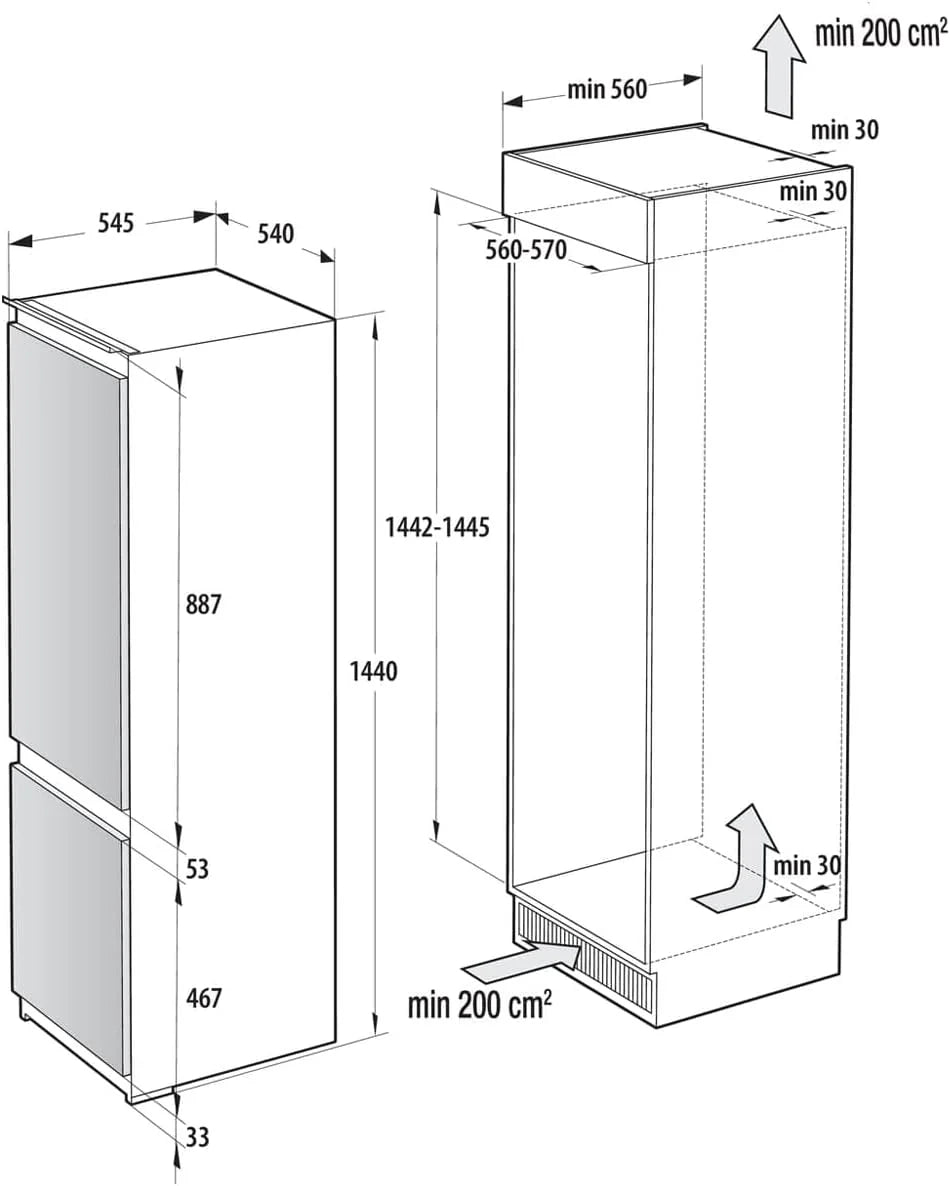 Gorenje RKI514E21 lodówko-zamrażarka do zabudowy
