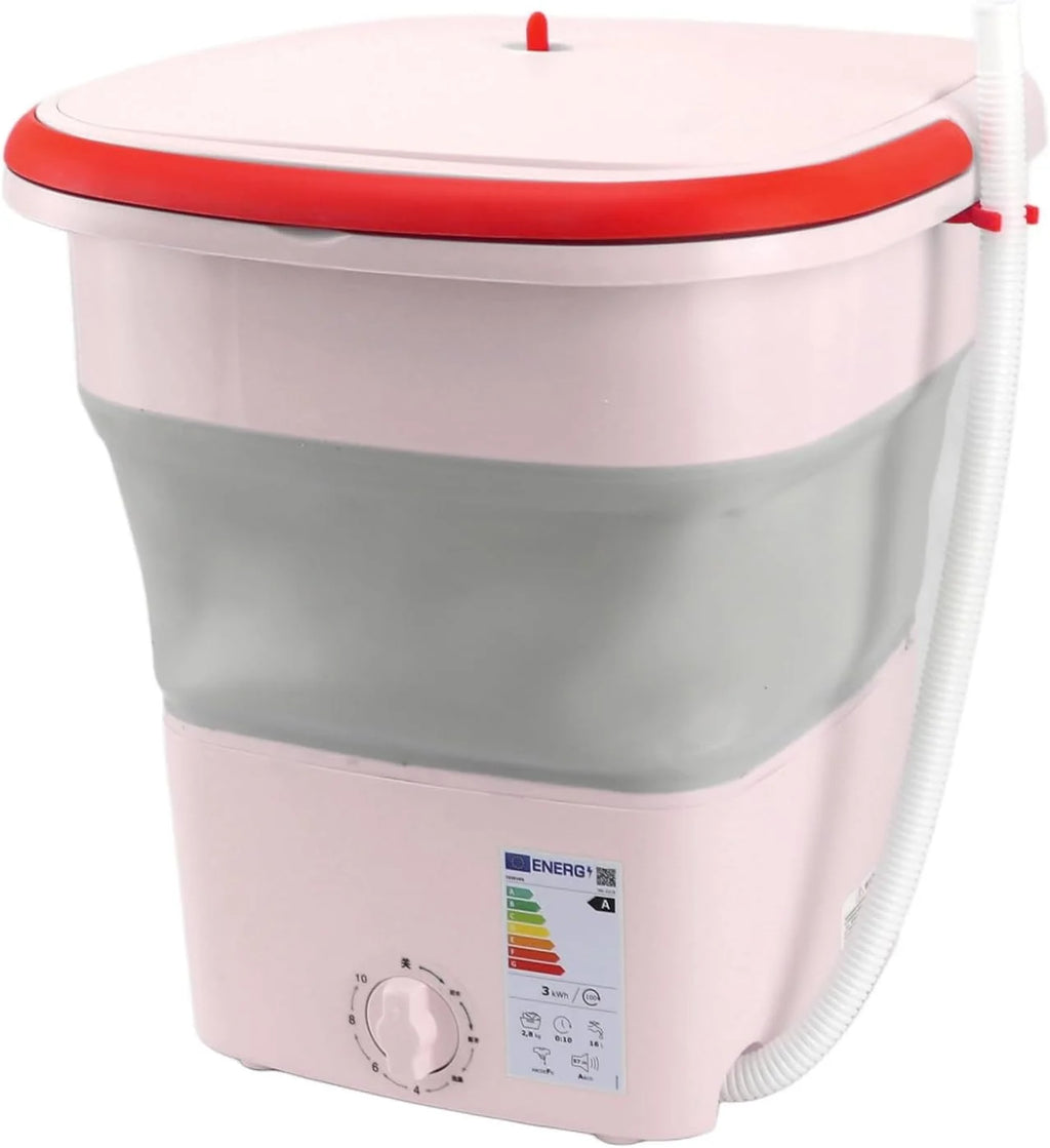 Fdit Przenośna Pralka Mini Pralka 16L Składana w Pełni Automatyczna z Pulsatorem z funkcją Wirowania i Suszenia Delikatne Wirowanie do mieszkań Akademików Podróży (Wtyczka UE 220 V 50 Hz)