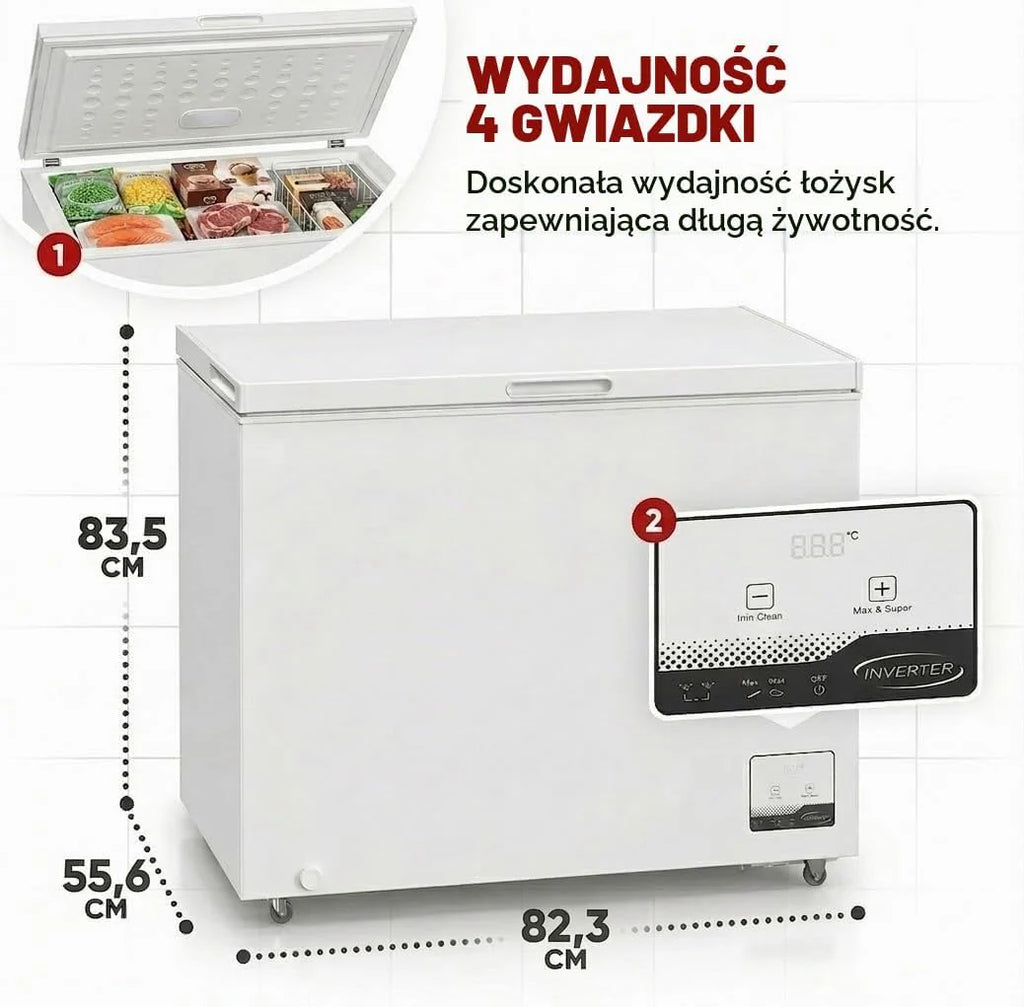 PKM GT300E zamrażarka/pojemność 299 litrów / 41 dB/tryb podwójny: zarówno chłodzenie, jak i zamrażanie/łącznie z dodatkowym koszem drucianym/4-gwiazdkowa komora zamrażania/wolnostojąca