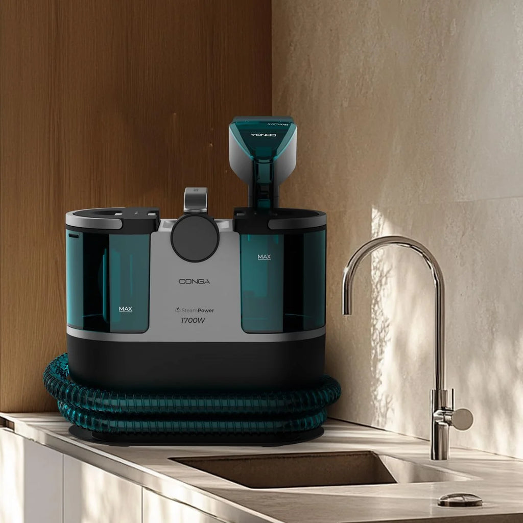 Cecotec Odkurzacz tapicerski z kablem - Conga 7000 Carpet&Spot Clean Steam XXL.1700 W. Czyszczenie 3 w 1. Zbiornik 1600 ml czysta woda i 950 ml brudna woda. Zasięg 7 m