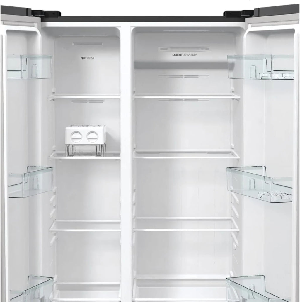 Gorenje NRR 9185 EABXL Side by Side lodówko-zamrażarka, Made in Europe, EEK E, NoFrostPlus, kompresor inwerterowy, Crisp Zone, ConvertActive Zone, FastFreeze, 178,6 cm, czarna